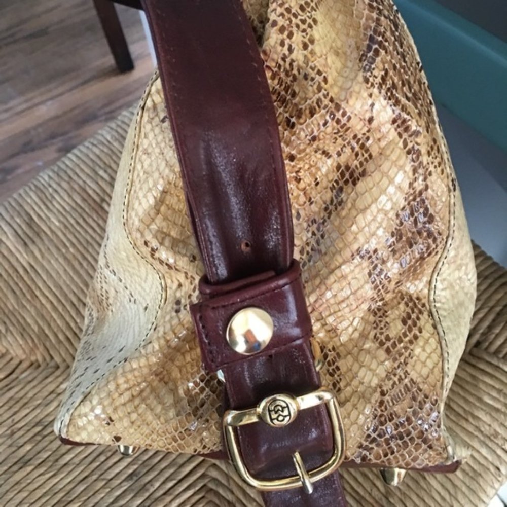 Marino Orlandi bucket bag snake embossed leather Italy - Picture 6 of 16